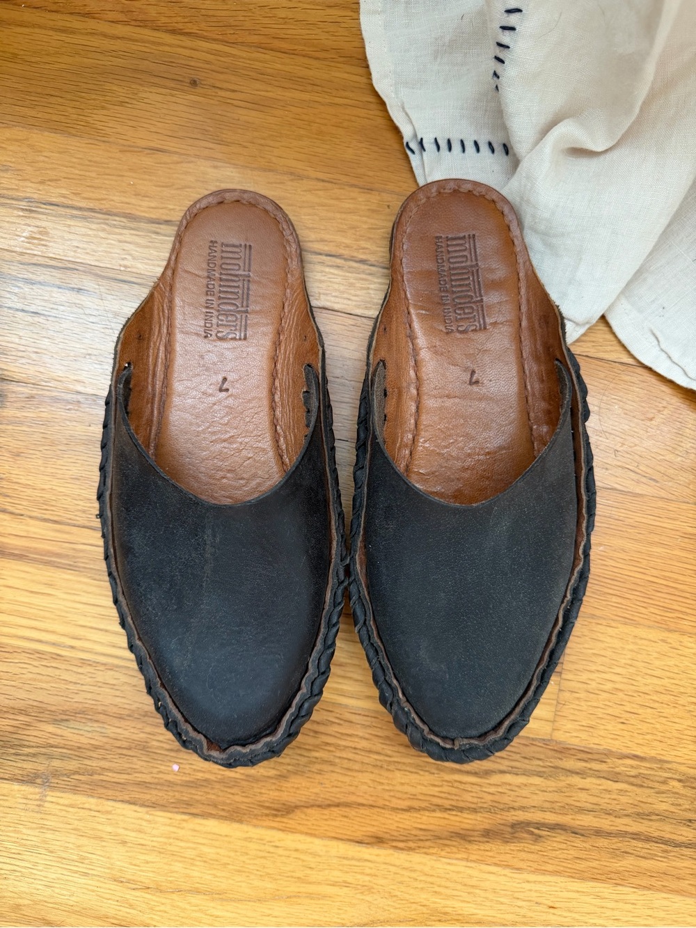 Mohinders Handmade Black Leather Clog Mules fits sz 6